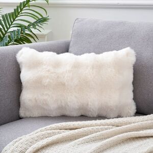 uxcell 1 Pc Faux Fur Cozy Throw Pillow Case 12 x 20 Inch White